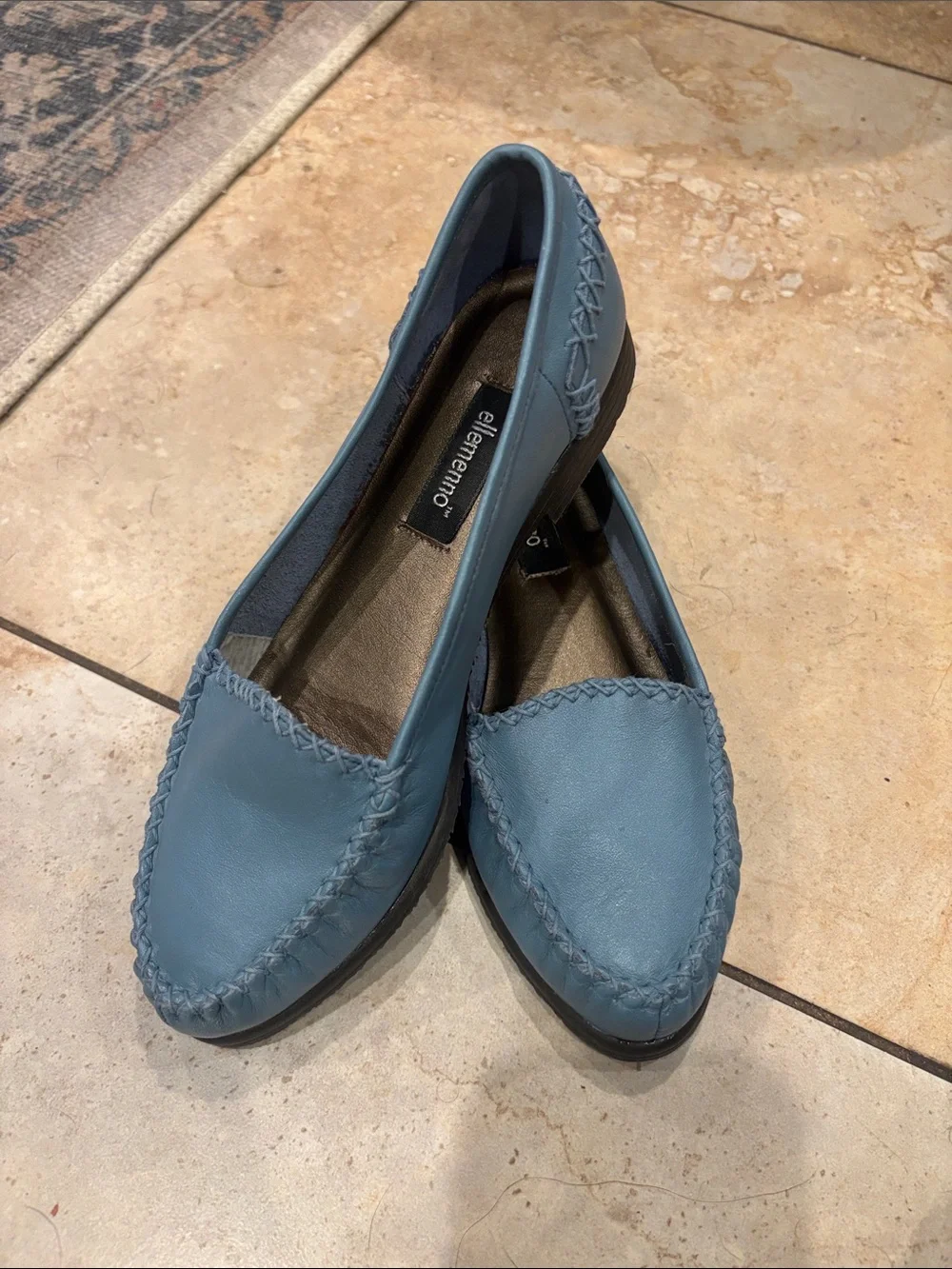 Ellemenno Manitoba II Blue Leather Slip-On Loafers size 5.5